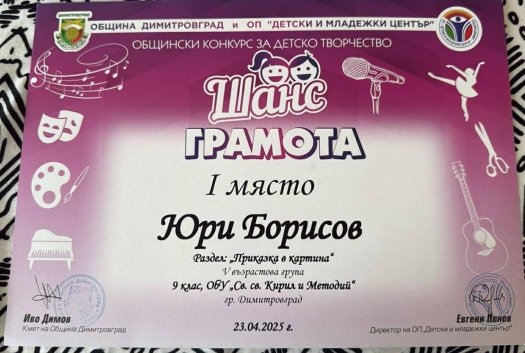 Награди от конкурса 